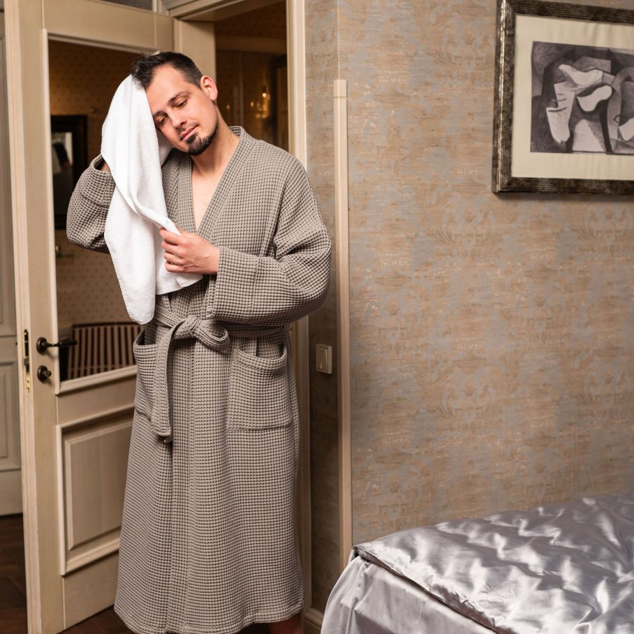 Mens Waffle Bathrobe - Image 2